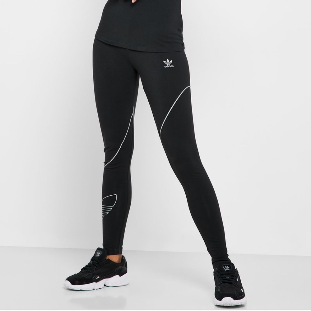 ADIDAS Original Black Loungewear Trefoil Leggings Workout Yoga Athletic Pants XS